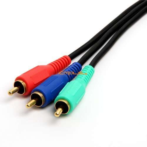 Cmple - 3-RCA Male to 3RCA Male RGB Component Video Cable for HDTV - 6 Feet 3