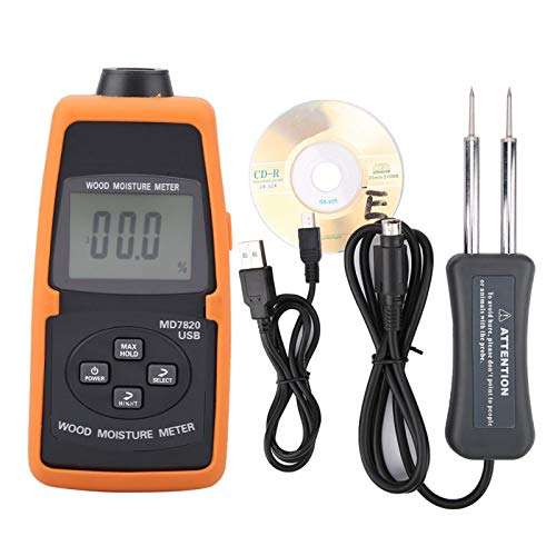 Digital Moisture Meter, Digital USB Humidity Water Wood Moisture Meter, Damp Tester Temperature Meter, Dampness Meter for Wall Firewood 1