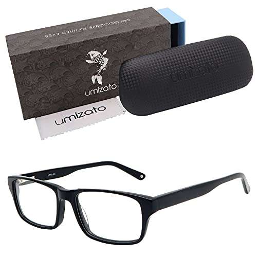umizato Blue Blockers Glasses for Men Women - Hypoallergenic Eco-friendly Glasses for Light Sensitivity, Classic UV Light Glasses Blue Light Filters, Blue Light Glasses Gaming (TORONTO in Black)