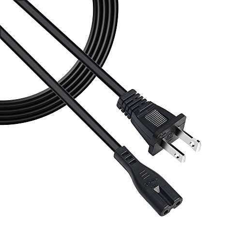 AC Power Cable 2 Prong Plug Cord Compatible with Samsung Philips Toshiba LG Sony Sharp Panasonic LED Flat TV Sky Box Sky Plus+ HD Box 5
