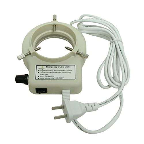 Ubersweet® AU Plug, Black shellAdjustable LED Ring Light Diameter 60MM Industrial Microscope Camera Lens Light Source Integrated Lighting 4