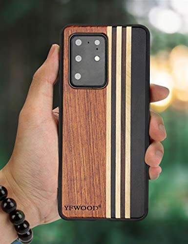 YFWOOD Samsung Galaxy S20 Plus Wood Case, Unique Wooden Phone Case for Samsung Galaxy S20 Plus 5G, Shockproof Drop Proof Bumper Protection Cover for Galaxy S20 Plus 2