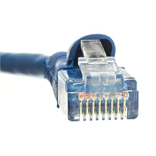 C&E 4 Pack, CAT5E Ethernet Patch Cable, Snagless/Molded Boot, 50 Feet, Blue (CNE503818) 4