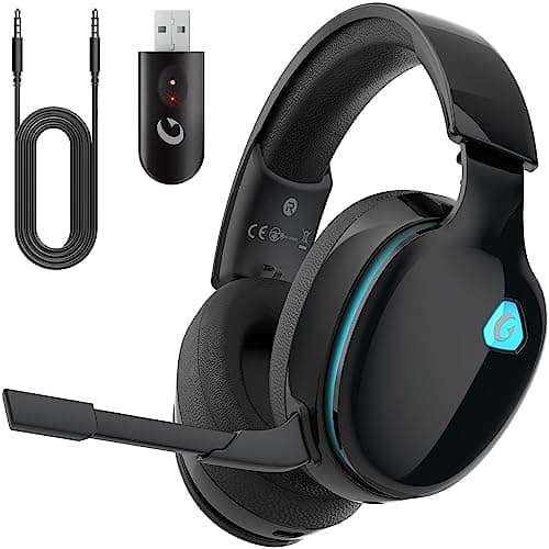 Gvyugke Gaming Headset Wireless 2.4GHz for PS5, PS4 Fortnite/Call of Duty/FPS Gamers, PC, Switch, Bluetooth 5.3 Gaming Headphones with ENC Microphone, Surround Sound, 40+H Battery (Black) 1