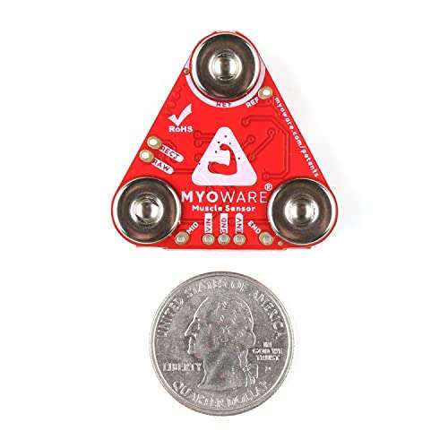 MyoWare Muscle Sensor 2.0 - Compatible with Arduino- All-in-One Electromyography (EMG) Sensor - Keyed Snap Connector 2
