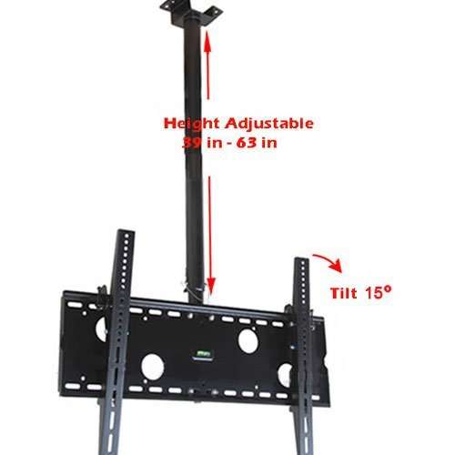 VideoSecu Ceiling Mount Tilt TV Drop Bracket for Most 37" to 75" LCD LED Plasma TV and LED TV, Ceiling Pole Extends from 39" to 63" MPC51B B86 4