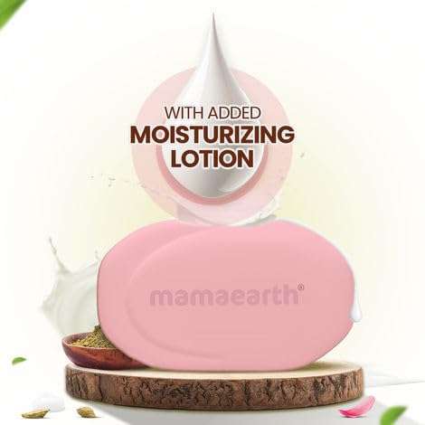 Mamaearth Multani Mitti Moisturizing Lotion Soap with Multani Mitti & Rose for Oil Control & Acne (3 + 1 Free) (125 gm x 4) | Benefits of Lotion | Deeply Cleanses & Moisturizes | Grade 1 Acne soap 4