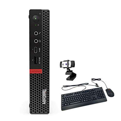2020 Newest Lenovo ThinkCentre Micro Business Desktop, Intel Core i5 i5-8400T 6-Core Processor Up to 3.3 GHz, 16GB RAM, 1TB SSD + 2TB HDD, Win 10 Pro, Keyboard and Mouse Bundle, KKE Webcam 1