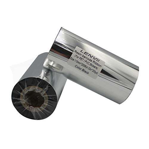 LENVII Black Resin Ribbon for Zebra Thermal Transfer Desktop Printers, for FBA Removable Labels(4.33'' x 656', 1'' Core, 2 Rolls/Package) 6