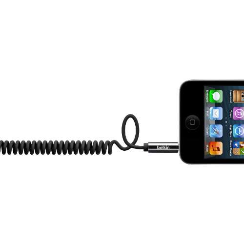 Belkin MIXIT? Coiled Tangle-Free Auxiliary Cable (Black, 6 Feet) 2