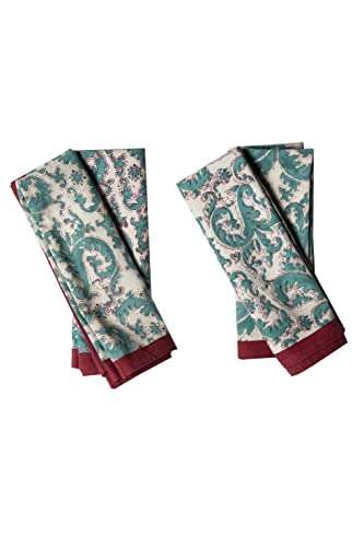 CONTRAST LIVING Kusum Hand Block Printed Kitchen Towel/Dish Towel/Hand Towel Multi Color Set of 3 Pcs 5