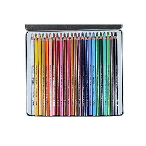 DOMS 24 Shades Super Soft Color Pencils Flat Tin Box|Smooth Color Application|For Blending&Experimenting Different Art Strokes|Non-Toxic&Safe For Childrens|Pack Of 1|Multicolor 2