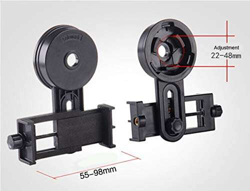 Set of 2 NUZAMAS Mobile Phone Adapters, Holders, Universal Mount for Telescope, Adjustable, Compatible with 26.4-46.4mm Binocular Monocular Spotting Scope 6