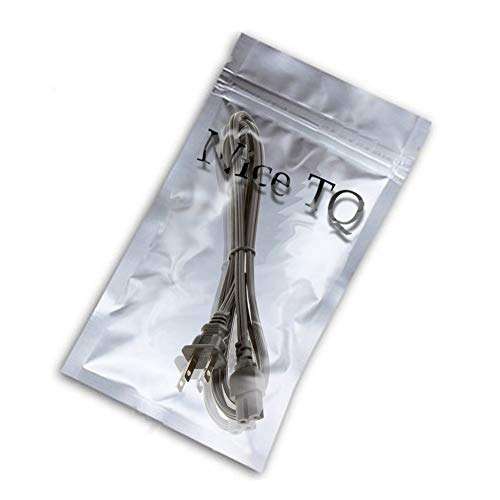 NiceTQ Replacement US 2Prong AC Power Cord Cable For TCL 720p/1080p Roku Smart LED TV (2014/2015 Model) 32S4610R, 40FS4610R, 48FS4610R, 55FS4610R, 32S3700, 32S3800, 32S3850, 40FS3800, 5