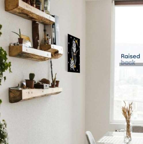 3dRose Wall Clock Silent - 15 inch - How to Love with Skull Skeleton Boo for Halloween Horror - Fantasy 4