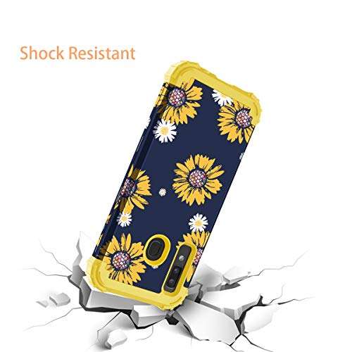 Fingic for Samsung A20 Case,Samsung Galaxy A20/A30/A50 Case Sunflower 3 in 1 Heavy Duty Hard PC Soft Silicone Rugged Bumper Full-Body Shockproof Protective Phone Case for Galaxy A50/A30/A20,6.4"Yellow 3