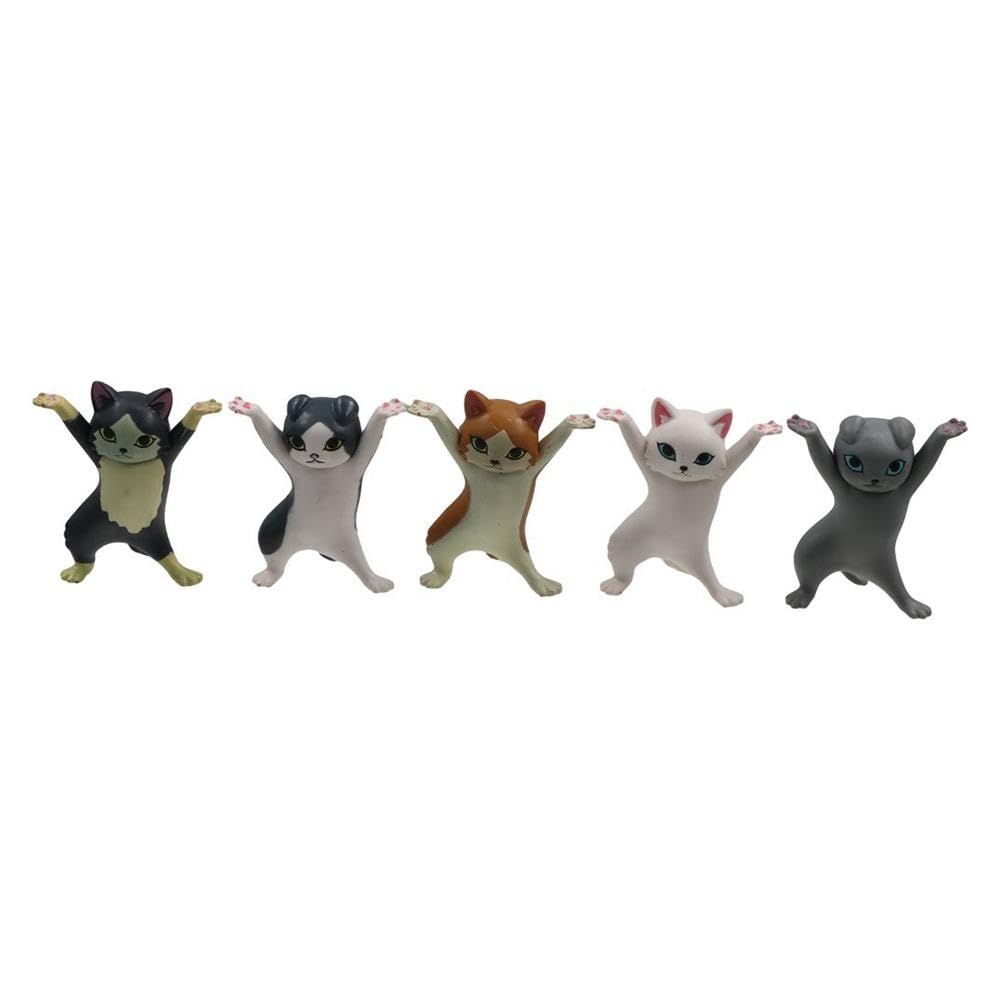Cartoon Cat Pen Holder,Cute Cat Miniatures,Cat Pen Holder,Car Cat Ornaments,Desk Pen Holder,Cat Pencil Holder,Cute Cat Figures for Home(Black) 6