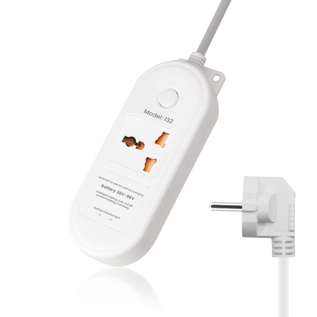 ZIBUYU® Extension Board for 36V-96V Battery with 4.8m Cable, Auto Stop Charging, Extension Cord Smart Socket Plug Socket Plug Socket for Scooter, Electric 3-Wheel Vehicles, Lead-Acid Battery 1