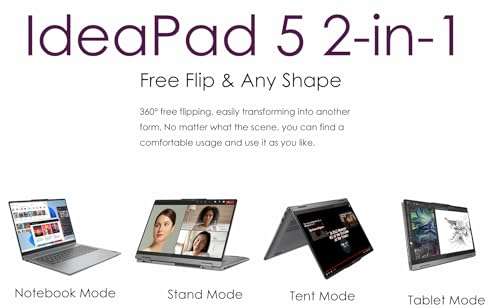 Lenovo IdeaPad Flex 5 2-in-1 Convertible Laptop, Intel Core i7 Processor, 14" WUXGA IPS Touch-Screen, 16GB RAM | 2TB PCIe SSD, FHD Webcam, Windows 11 Home, Digital Pen, w/Mouse Pad 2