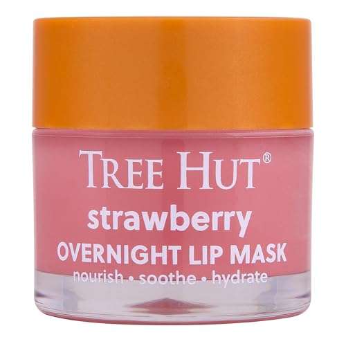 Tree Hut Strawberry Overnight Lip Mask | Leave on Overnight & Wake up to Soft, Hydrated Lips | Elevate your Self Care Routine | .6 oz. 1