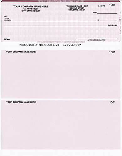 500 Printed Computer Laser Checks - Check on Top - Compatible for QuickBooks™/Quicken™ Software - Basket Burgundy 1