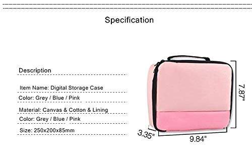 Portable Projector Bag Projector Carrying Case Small Size Electronics Product Organizer Waterproof Multimedia Storage Case(Fits Most Major Mini Projectors, Mobile Printer, Camera) 4