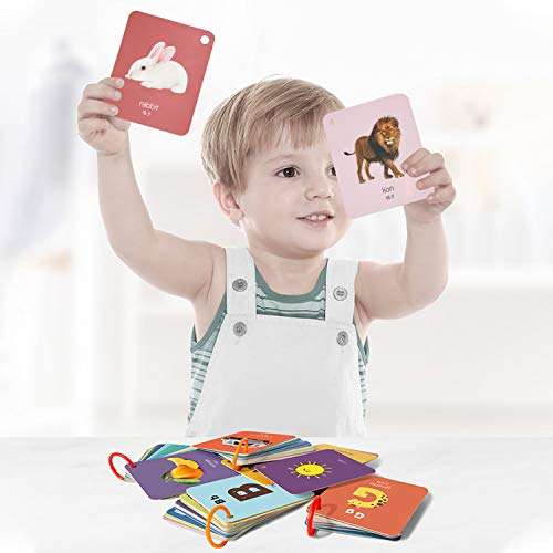 Arstna Baby Flash Cards, 72 Pcs 144 Page Preschool Flashcards for Toddlers, Preschool Educational Flashcard, ABC/Alphabet, Animals, Fruits, Vegetables, Professions, Numbers Flash Cards for Kids 1-4 2