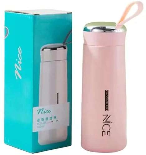 CODENITRO Nice Water Bottle, Glass Inner Liner with Silicone Protective Cover 400ml Glass Water Bottle | Leak Proof | BPA Free | Air Tight Lid | (Multicolor-Pack of 2) 1