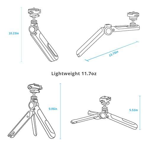 PGYTECH MANTISPOD PRO Mini Camera & Cell Phone Tripod Stand Magnesium Alloy Small Travel Flexible Vlogging Tripod | DSLR Accessories Pocket Video Vlogger Desktop Shooting Selfie Tripod Mount 4