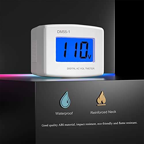 Eversame Flat US Plug AC 80-300V LCD Digital Voltmeter Voltage Measuring Monitor, AC 110V 220V Voltage Panel Power Line Volt Test Monitor Gauge Meter for Household Plug into Outlet to Measure Voltage 4