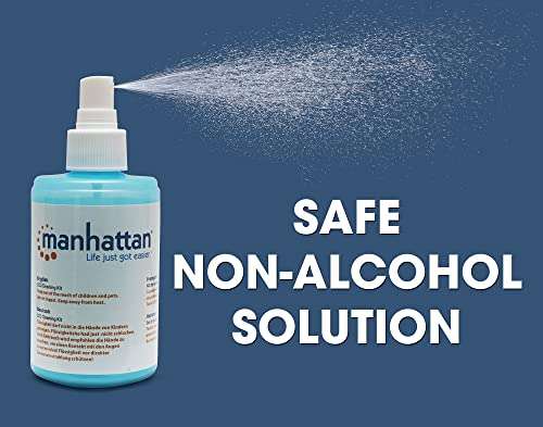 Manhattan Screen & Keyboard Cleaner Kit – 6.75 oz - Non-Alcohol Cleaning Spray with Microfiber Cloth & Keyboard Brush - for TV, Computer, Laptop, Monitor, LED, LCD, Electronic Devices - 421027 3