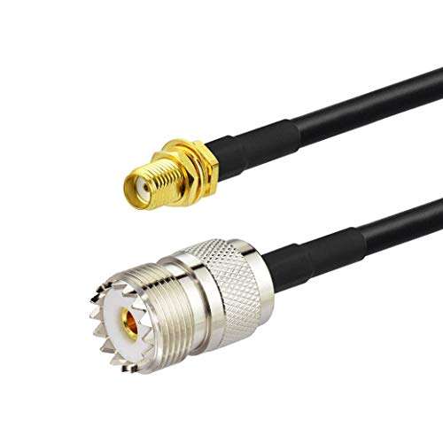 BINGFU Ham Radio Antenna Adapter SMA Female to UHF SO239 Female RG58 Coaxial Jumper Cable 30cm 12 inch for Ham Two Way Radio Walkie Talkie Wouxun Baofeng BF-F8HP UV-5R UV-82 BF-888S GT-3 3