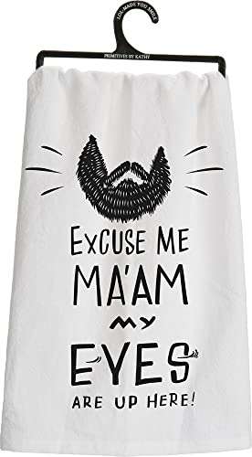 Ubersweet® 26979 Cotton Kitchen Towel, My Eyes are Up Here 3