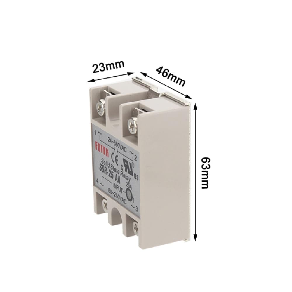 xcluma Solid State Relay SSR-25AA 25A 80-250V AC TO 24-380V AC SSR 25AA 3