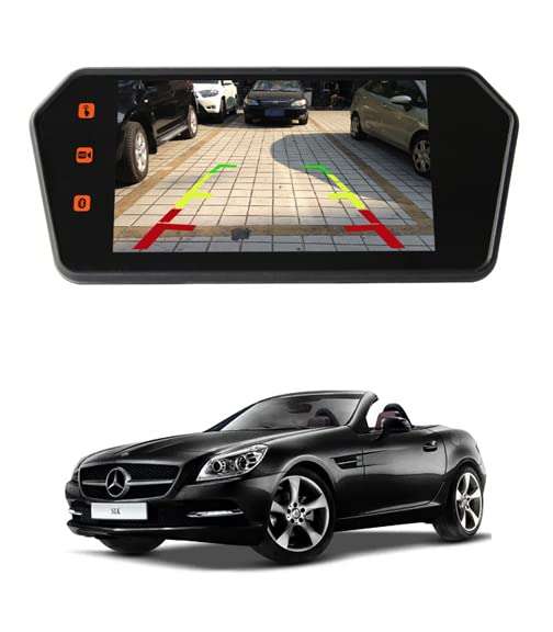 RKPSP 7inch/12V Full HD/Touch Screen MP5 Rearview Mirror Screen with 1080P Video Player/FM/USB Port/TF Card Port Screen for SLK350-2011 1