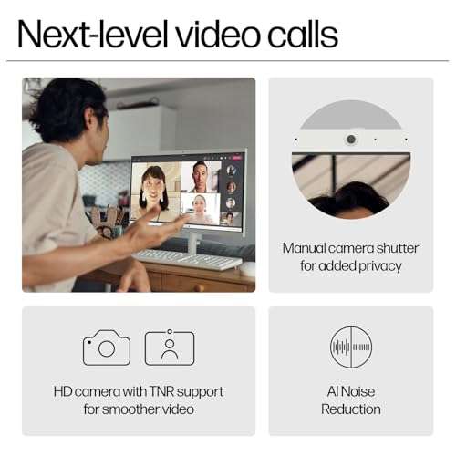 HP 22" All-in-One Desktop Computer for Home and School, Intel Quad-Core Processor (Beat i3-1110G4), FHD Display, 48GB DDR5 RAM, 4TB PCIe SSD, WiFi 6, Bluetooth, Business AIO, Windows 11 Pro, AZ-XUT 4