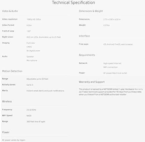 Arlo (VMC3040-100NAS) Q – Wired, 1080p HD Security Camera | Night Vision, Indoor Only, 2-Way Audio | Cloud Storage Included | Works with Alexa (VMC3040), White 6
