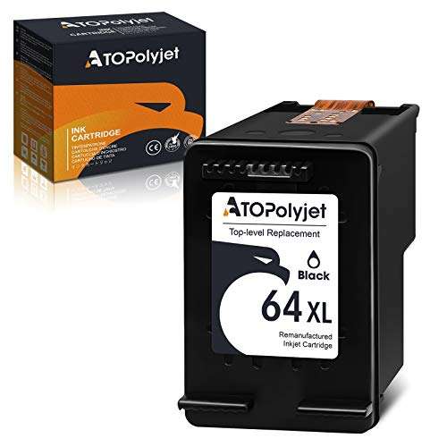 ATOPolyjet Remanufactured Replacement for HP 64XL 64 Black Ink Cartridges (N9J91AN) Used for HP Envy Photo 6252 6255 6258 7858 7155 7158 7164 7800 7855 7120 6220 6232 7132 7820 7830 7130 7864 Printer 1