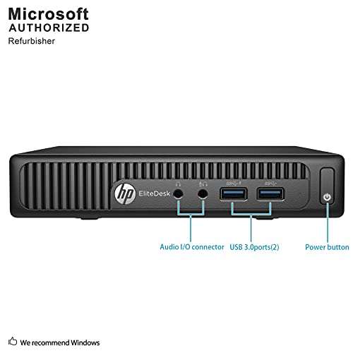 HP EliteDesk 800 G1 Desktop Mini Business PC Intel Quad-Core i5-4570T (2.90GHz) 16GB RAM 256GB SSD Windows 10 Pro 64-Bit WiFi (Renewed) 3