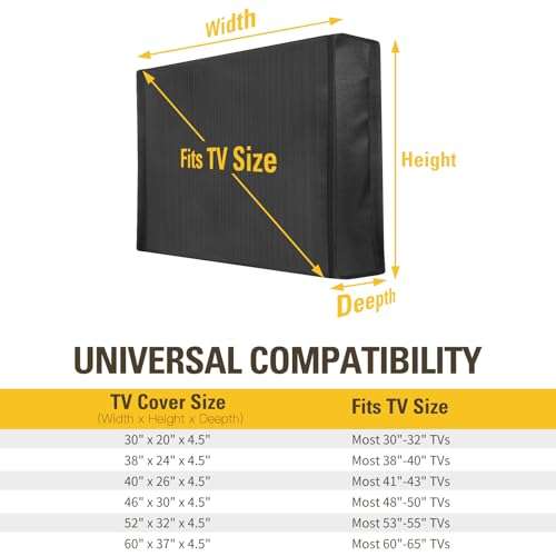 Mounting Dream Outdoor TV Cover Weatherproof with Bottom Cover for 30-32 inch TV, Waterproof and Dustproof TV Screen Protectors with Remote Control Pocket for Outside LED, LCD, OLED Flat Screen TVs 2