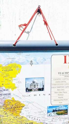 Hanging map of " Political map of India " Chart (small size) , wall chart , wall decor 2