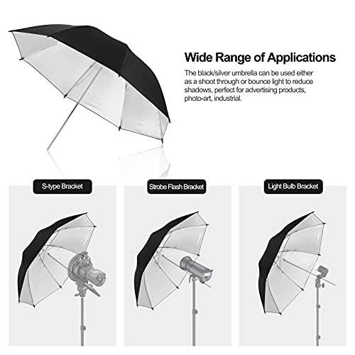 EMART 2 Pack 33inch Professional Photography Photo Video Studio Lighting Flash Translucent White Soft Umbrella 5