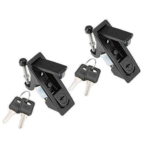 uxcell Electric Cabinet Panel Cam Lock Push Button Pop Up Door Lock W Key,Black 606-1 2pcs 1