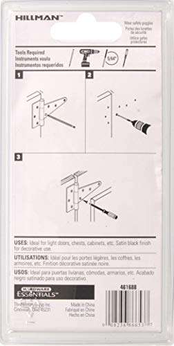 Hardware Essentials 851681 Light T-Hinges Zinc 3" -2 Pack 3