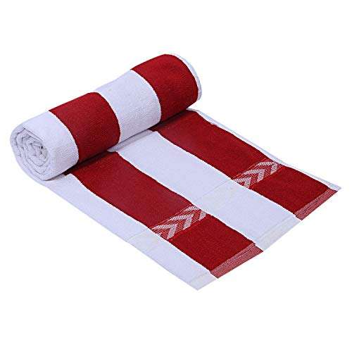 Heart Home Cotton Bath Towel 27" x54” (Red & White) CTHH1621