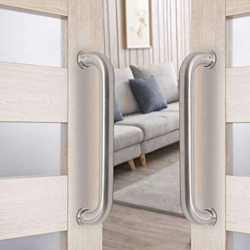 Stainless Steel Barn Door Handle 11.2 inch Hole Centers Stain Nickel Sliding Door Handles Gate Handles Flush Door Pulls 3