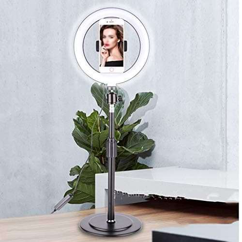 QFFL LED Ring Light Dimmable Led RingLight with Stand & Phone Holder Desktop Portable Fill Light for Makeup/Photography/Live Stream/Video Recording 2