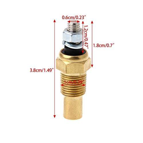 Abnana 1/8 NPT Temperature Temp Sensor Water Oil Unit Sender Gauge Electric Sender VDO 5