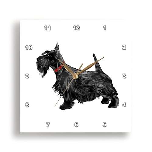3dRose Wall Clock Silent - 13 inch - A Scottish Terrier Design for Dog Lovers and Scottie Dog Owners - Creative Studios – Scottish Terrier 2