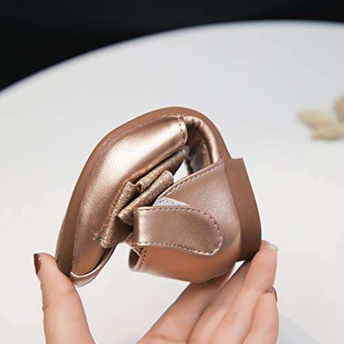 Toddler Little Big Kids Girls Princess Performance Sequins Shoes Wedding Party Dress Shoes Ballet Flats Shoes Sandals (US:10 Little Kid, Gold) 3